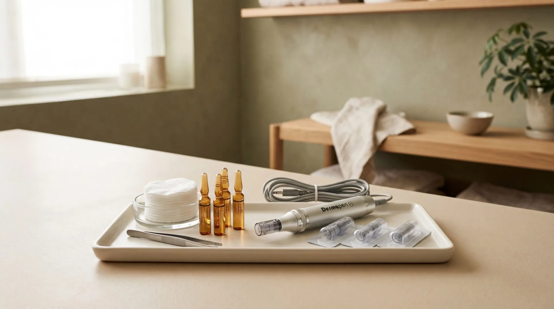 Zabieg dermapenem — mezoterapia mikroiglowa na twarzy