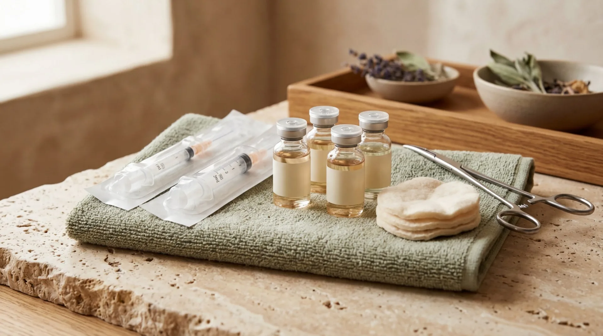 Kosmetolog przygotowuje preparat stymulujący — Shaanti SPA Pogórze